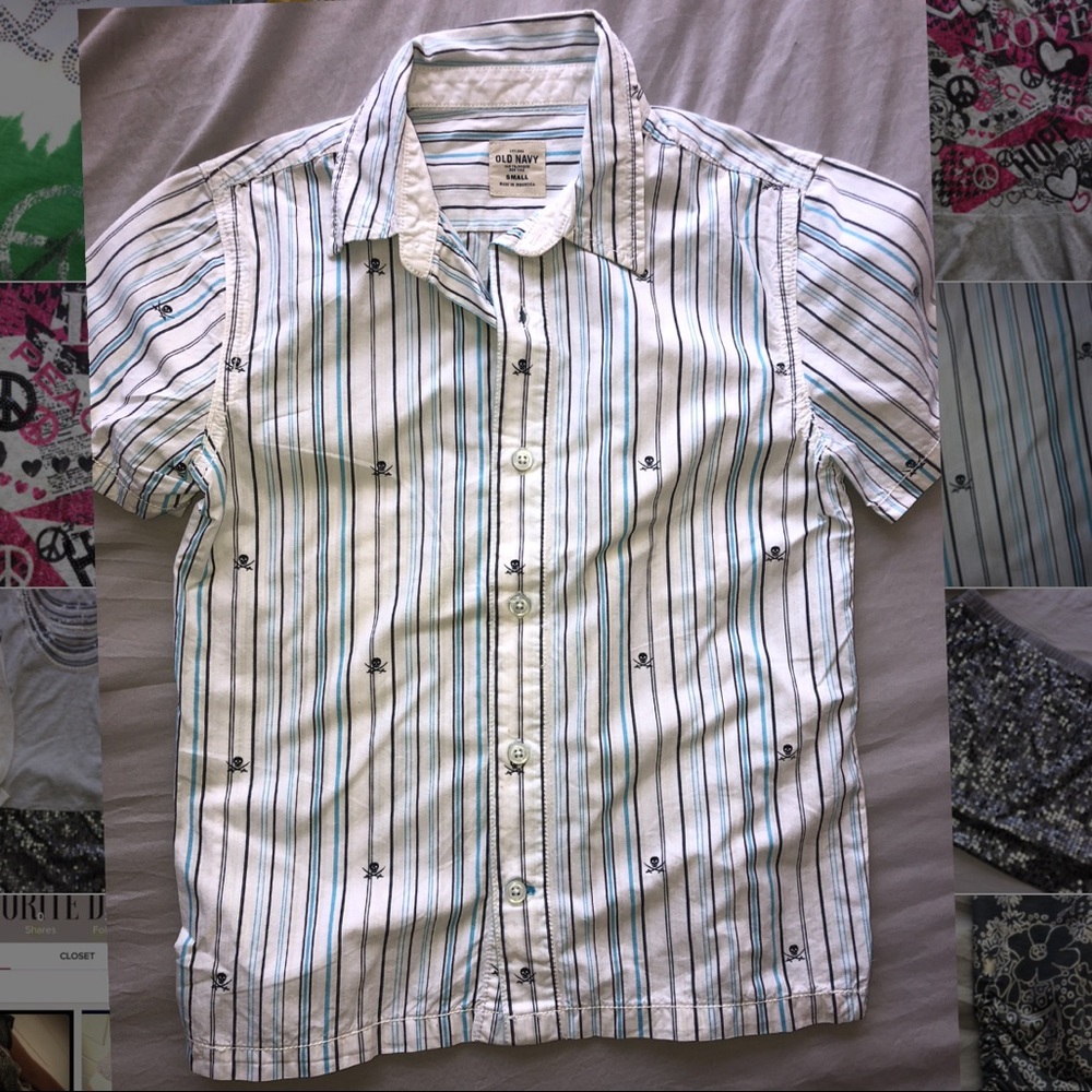 Little boys pirate collared shirt